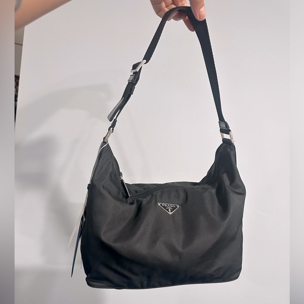 PRADA Black Hobo Shoulder Bag